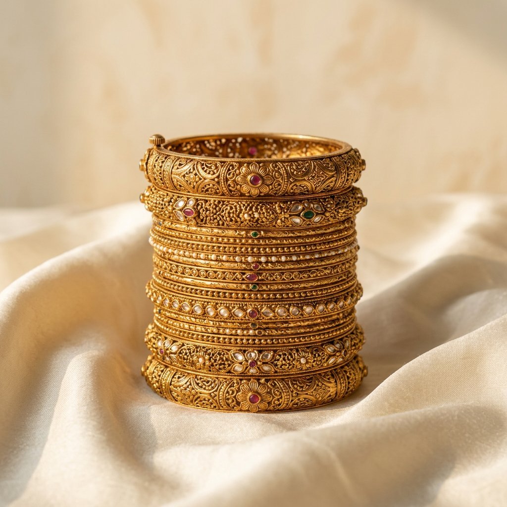 Antique Gold Kada Pair